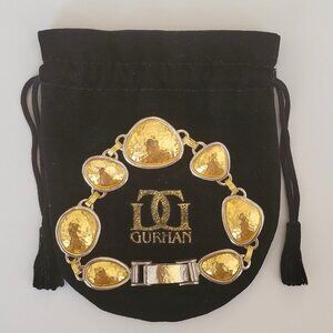 Gurhan Sterling 925 Silver & 24K Yellow Gold Amulet Link Bracelet